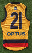 Load image into Gallery viewer, 2021 Adelaide Crows SANFL YELLOW Player Issue Guernsey