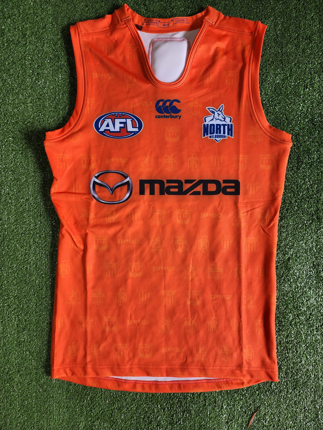 2019 North Melbourne Kangaroos AFL TRAINING Player Issue Guernsey ORANGE